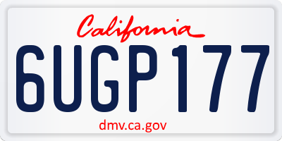 CA license plate 6UGP177