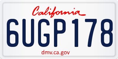 CA license plate 6UGP178