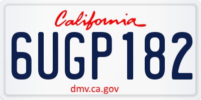 CA license plate 6UGP182
