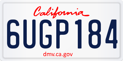 CA license plate 6UGP184