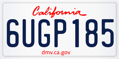 CA license plate 6UGP185