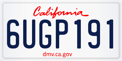CA license plate 6UGP191