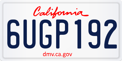 CA license plate 6UGP192
