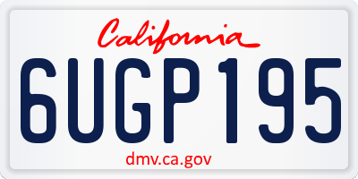 CA license plate 6UGP195