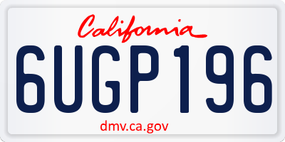 CA license plate 6UGP196
