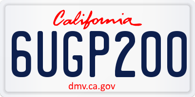CA license plate 6UGP200