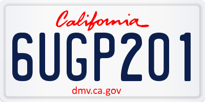 CA license plate 6UGP201