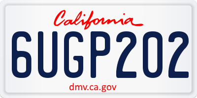 CA license plate 6UGP202