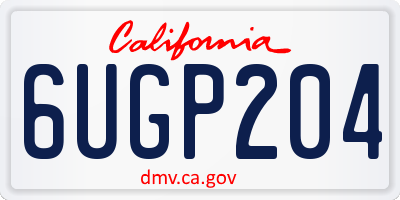 CA license plate 6UGP204