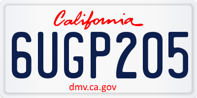 CA license plate 6UGP205