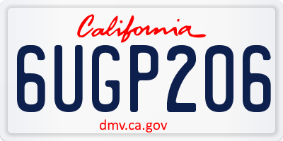CA license plate 6UGP206
