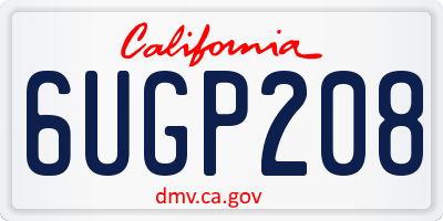 CA license plate 6UGP208