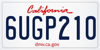 CA license plate 6UGP210