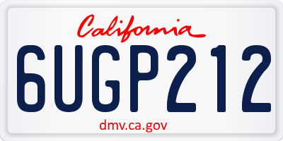 CA license plate 6UGP212
