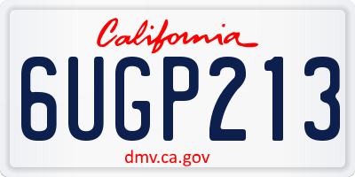 CA license plate 6UGP213