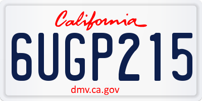 CA license plate 6UGP215