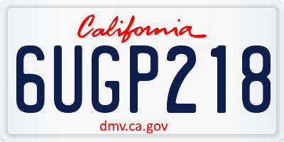 CA license plate 6UGP218