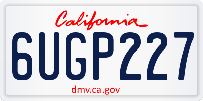 CA license plate 6UGP227
