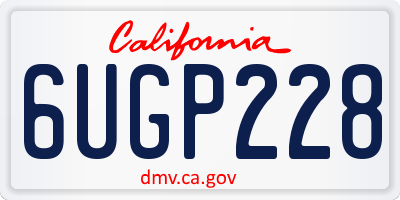 CA license plate 6UGP228