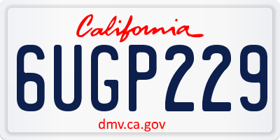CA license plate 6UGP229
