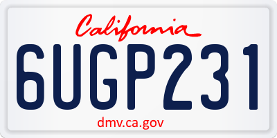 CA license plate 6UGP231
