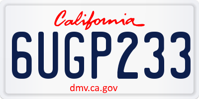 CA license plate 6UGP233