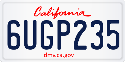 CA license plate 6UGP235