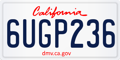 CA license plate 6UGP236
