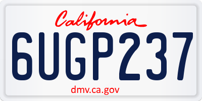 CA license plate 6UGP237