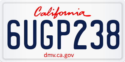 CA license plate 6UGP238