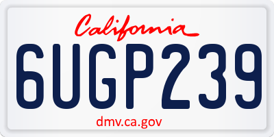 CA license plate 6UGP239