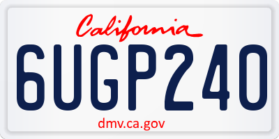 CA license plate 6UGP240