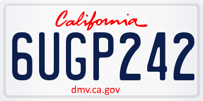 CA license plate 6UGP242