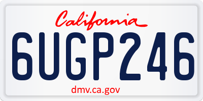 CA license plate 6UGP246