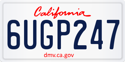 CA license plate 6UGP247