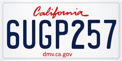 CA license plate 6UGP257