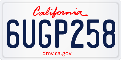 CA license plate 6UGP258