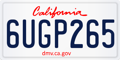 CA license plate 6UGP265