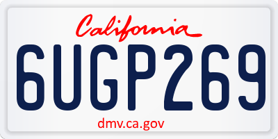 CA license plate 6UGP269