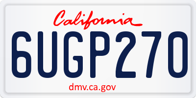 CA license plate 6UGP270