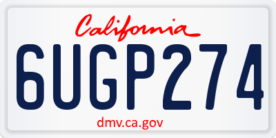 CA license plate 6UGP274