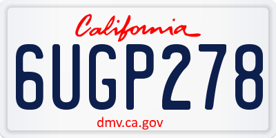 CA license plate 6UGP278