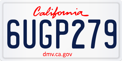 CA license plate 6UGP279