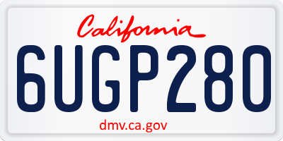 CA license plate 6UGP280