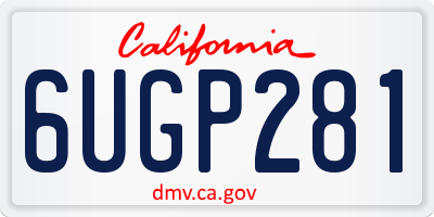 CA license plate 6UGP281