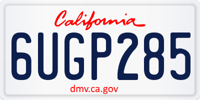 CA license plate 6UGP285