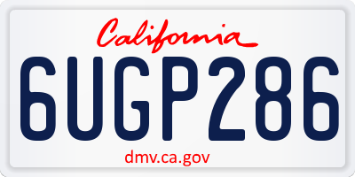 CA license plate 6UGP286