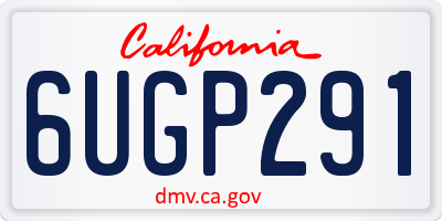 CA license plate 6UGP291