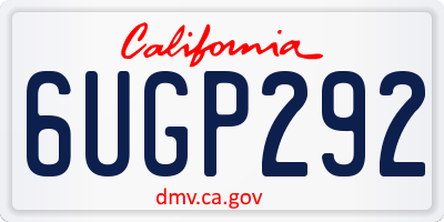 CA license plate 6UGP292