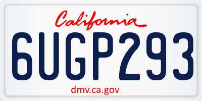 CA license plate 6UGP293